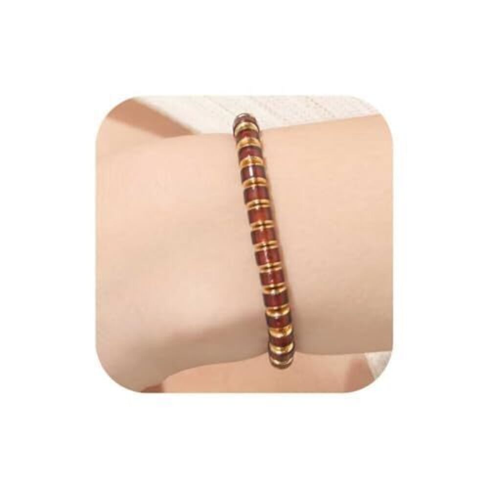 6728 Amber Bracelet MenNatural Blood Red Ambers 18k Gold Plated Jewelry